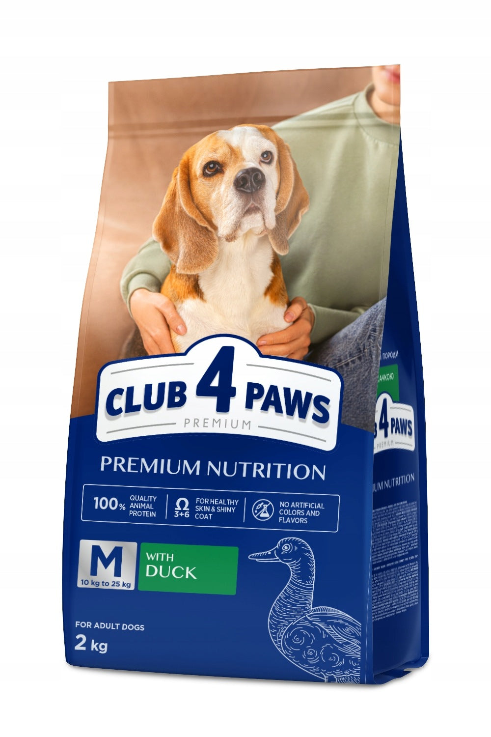 Club 4 Paws Premium Adult Dry Dog Food Duck for Medium Breed 2 kg