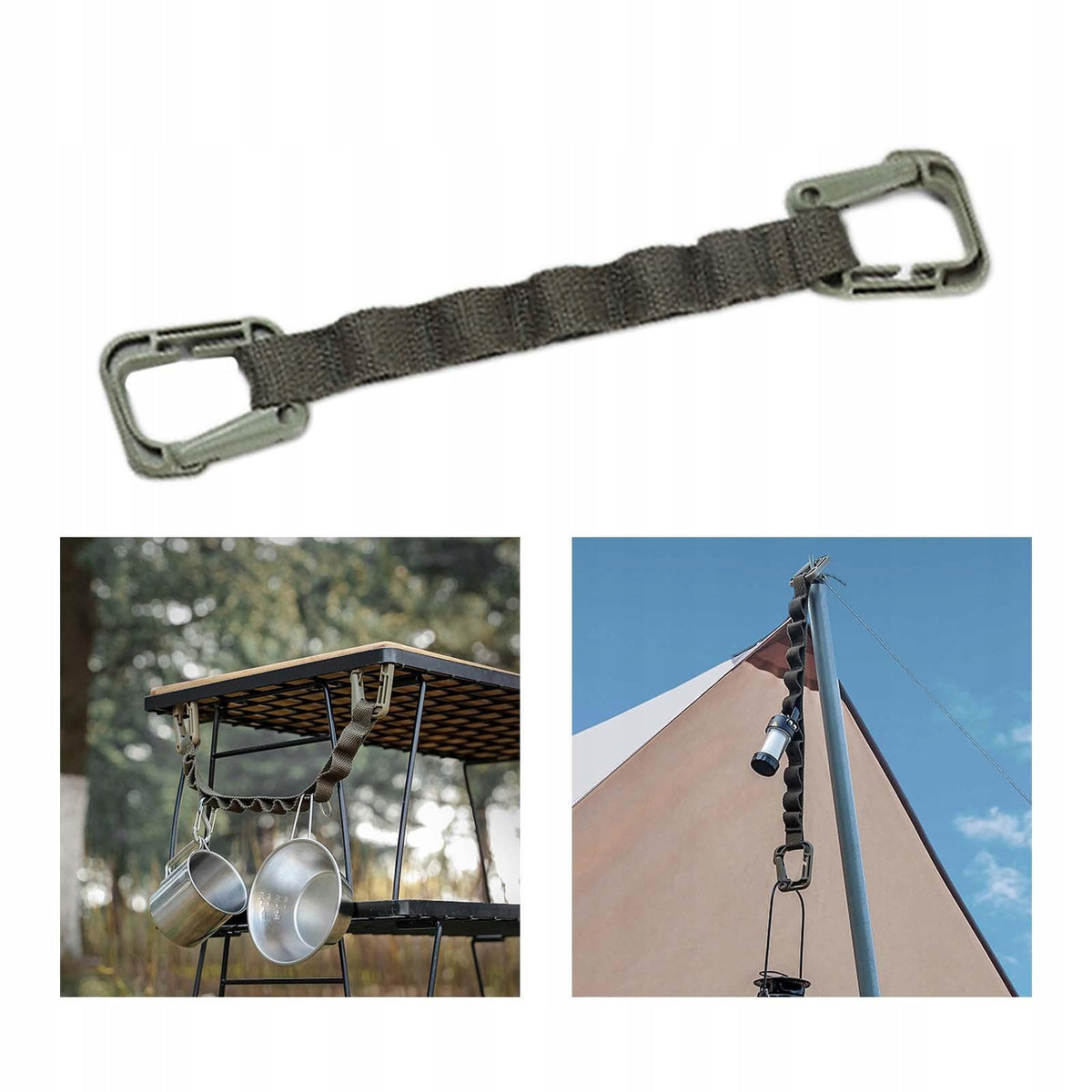 Cmpsite Storge Strp Tent Lnyrd Hnger Hnging Rope for Cmping Green 5 Loops Manufacturer code 01366035798