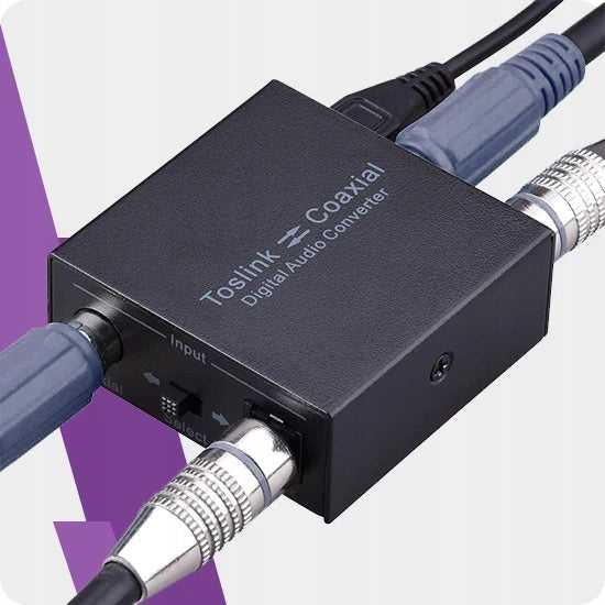 Coaxial Audio Converter to Toslink SPDiF OPTICAL Two-Way 2x RCA Model HDC09