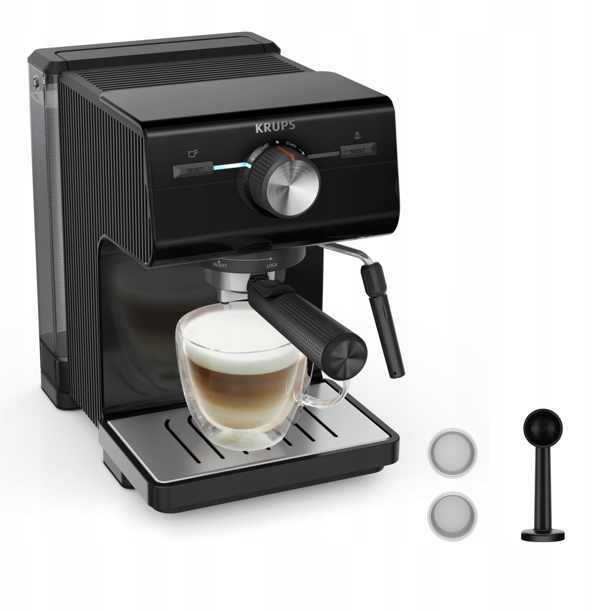 Cob coffee maker with foaming nozzle KRUPS Authentic+ C50 XP381810 15 bar Brand Krups