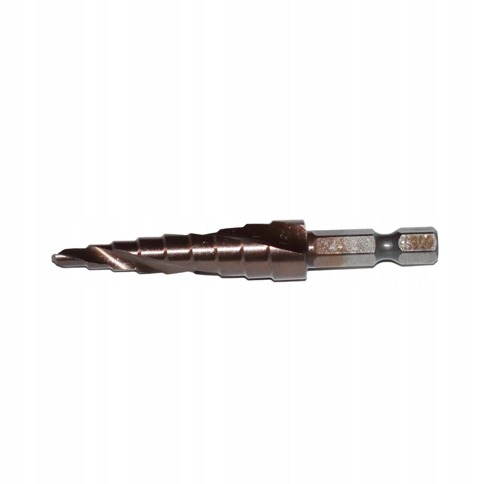 Cobalt step spiral drill bit 4-12 mm. HSSCo - conical, 9 degrees. Brand no brand