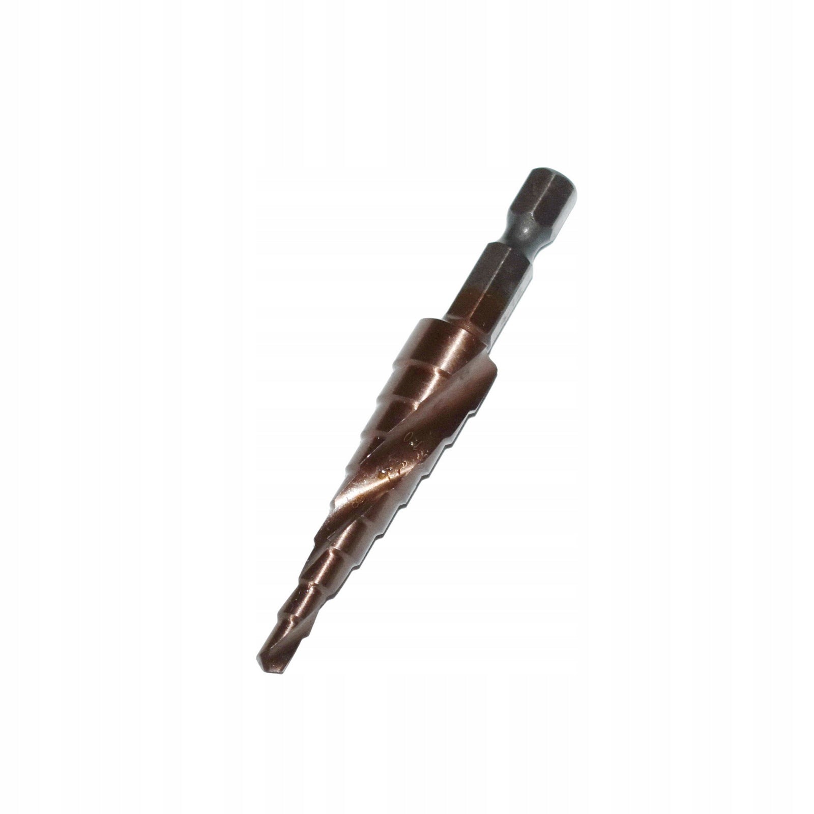 Cobalt step spiral drill bit 4-12 mm. HSSCo - conical, 9 degrees.
