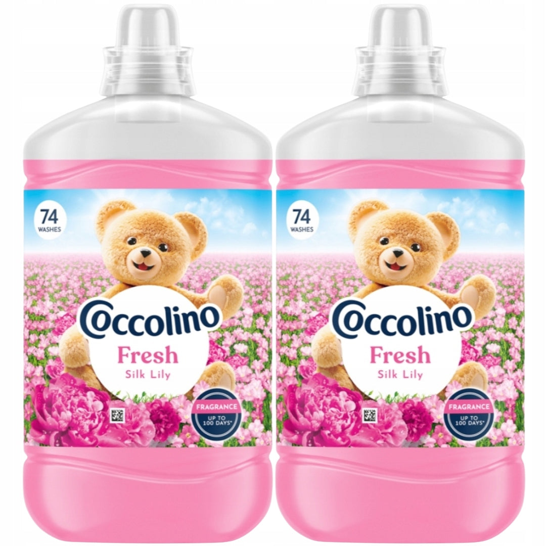 Coccolino Fresh Silk Lily Rinsing Liquid Pink 1,7L X2 148 Washes