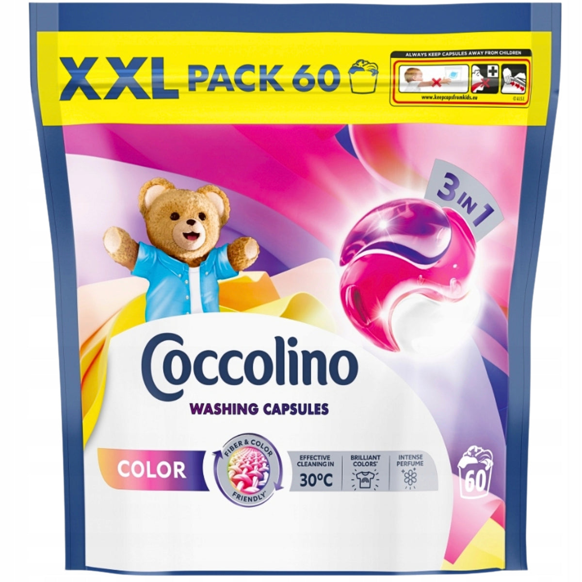 Coccolino XXL Capsules 3in1 Color 60 Washing Machine Fabrics