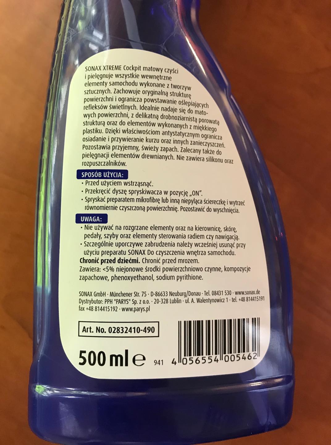 Cockpit spray cleans plastics Sonax matt Xtreme 500 ml Packaging capacity 500 ml