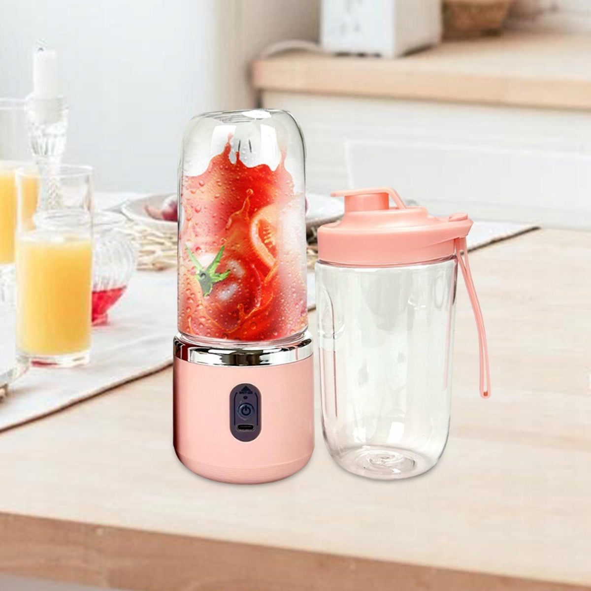 Cocktail Blender Mini Handheld Pink 400ml Brand no brand