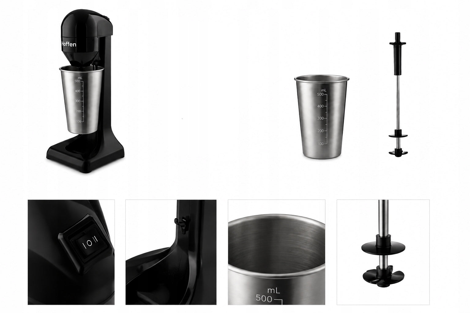Cocktail Mixer Hoffen 100W Drink Maker Mug Steel 500ml 2 Speeds Manufacturer code 5907932165485