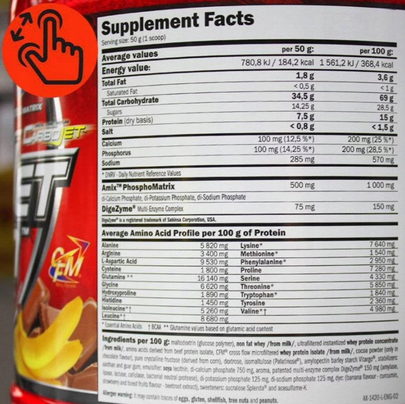 Cocktail, supplement, nutrient on gain - weight gain GAINER FOR MASS Expiration date at least 1 year from the date of purchase