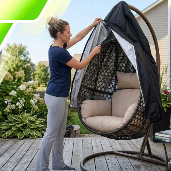 Cocoon Cover Garden Hanging Chair Single 190x115 cm Waterproof Color black