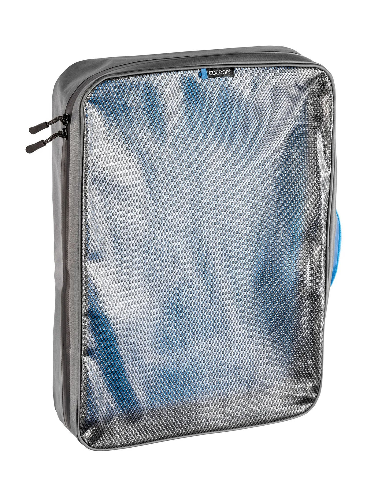 Cocoon Packing Cube Travel Organizer - Laminated Net Top XL - grey/blue Color gray