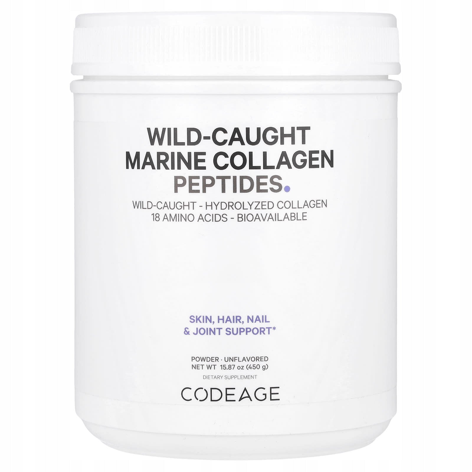 Codeage, Marine Collagen Peptides Powder with Wild Fish, Tasteless