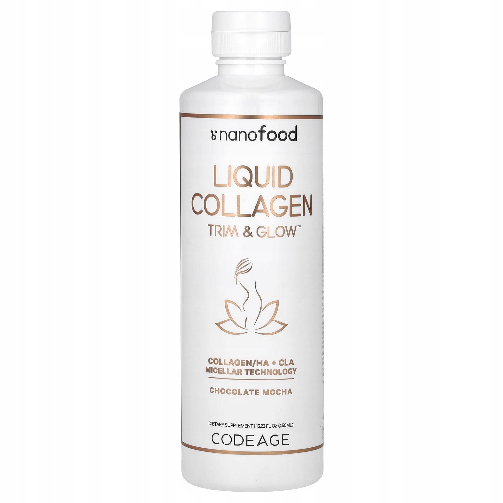 Codeage, Nanofood, Liquid Collagen, Trimming and Glow, Chocolate Mocha