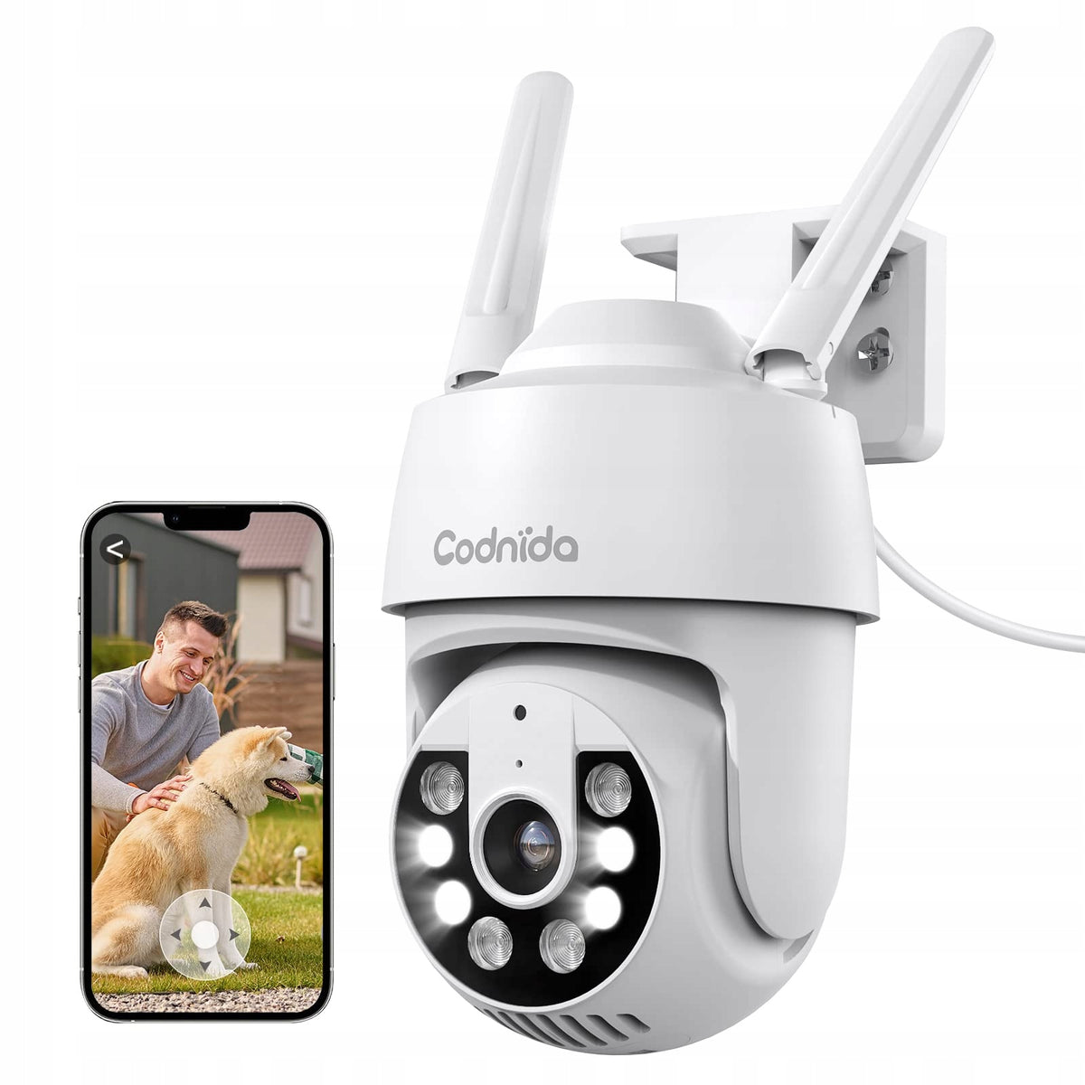 Codnida 2K Security Camera Outdoor Wi-Fi View 360° Camera 3MP