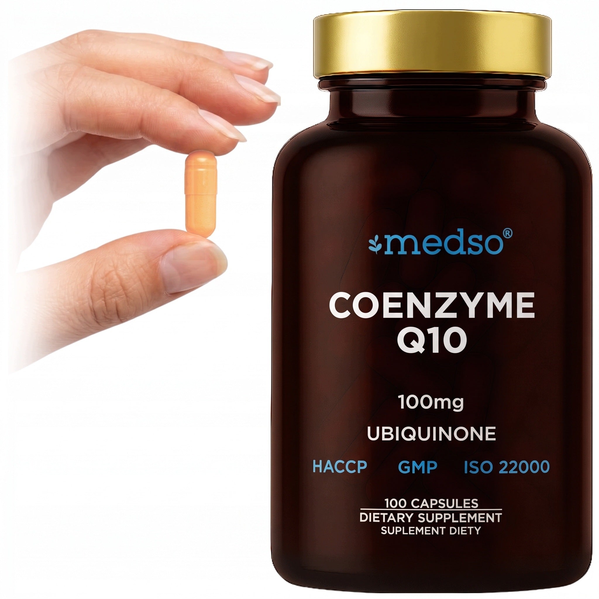 Coenzyme Q10 100mg Ubiquinone Heart Nervous System Skin medso 100caps. vege