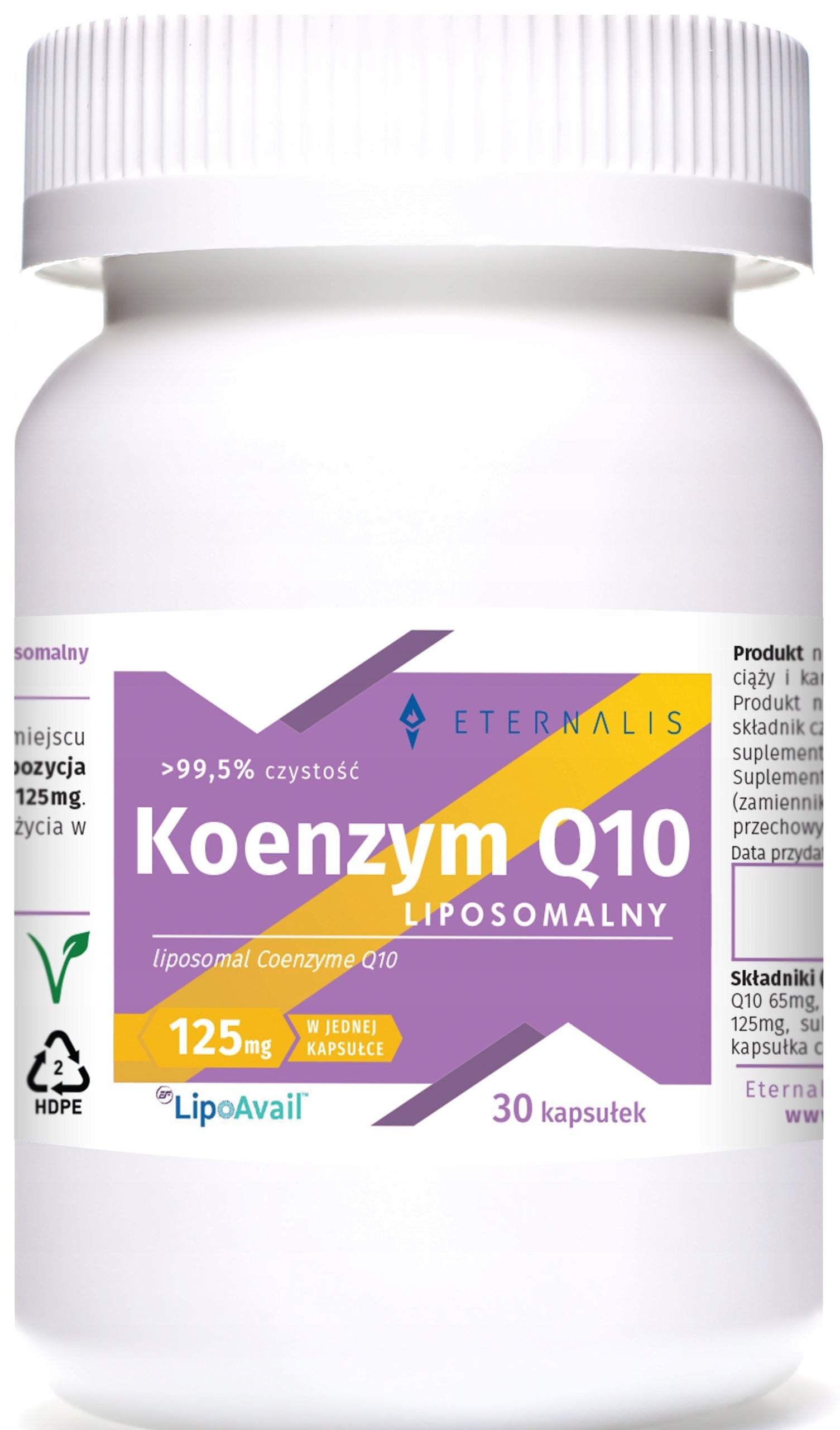 Coenzyme Q10 Liposomal LipoAvail(r) EffePharm Eternalis 125mg 30 kaps.