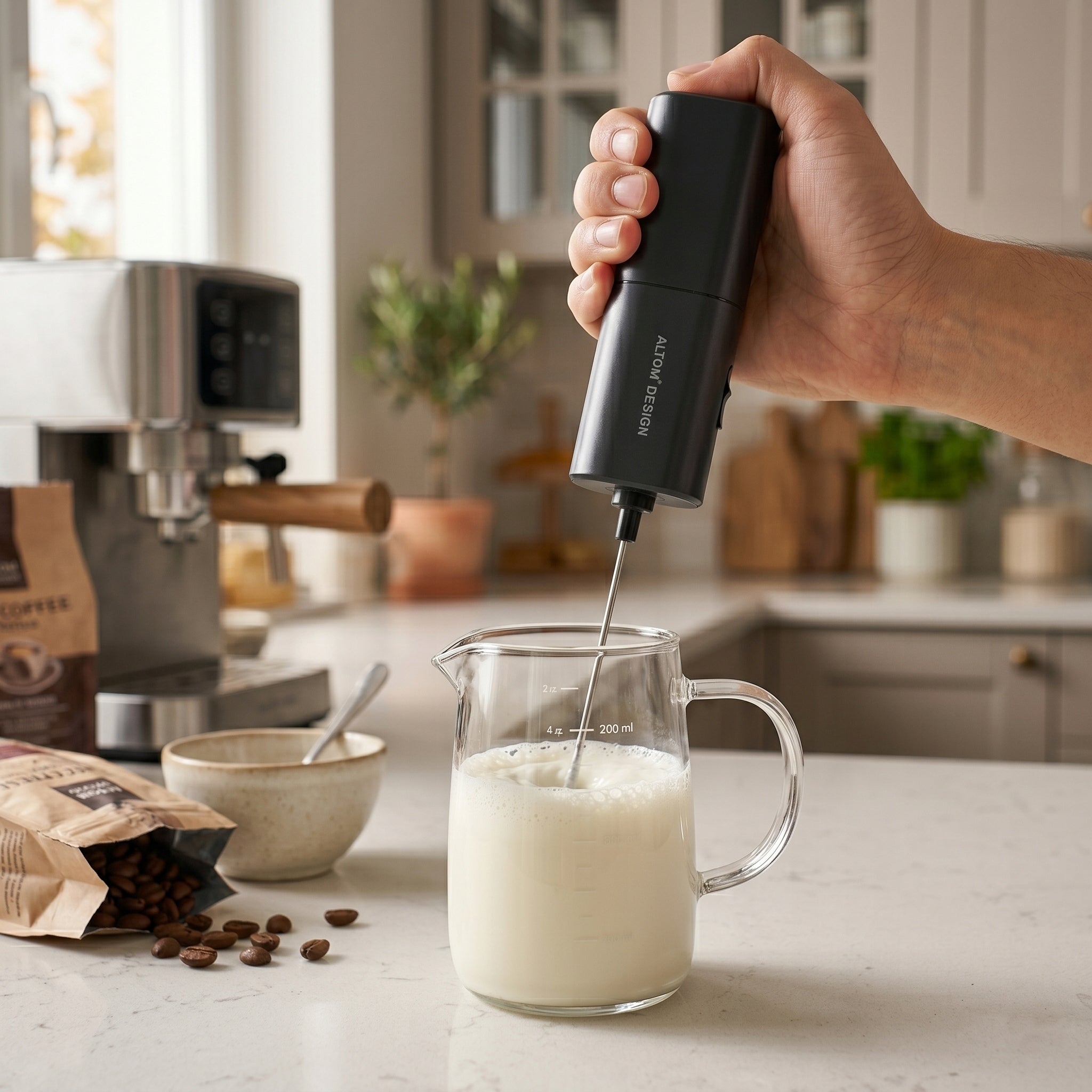 Coffee Egg Milk frother mini electric mixer hand beater Altom Packaging status original