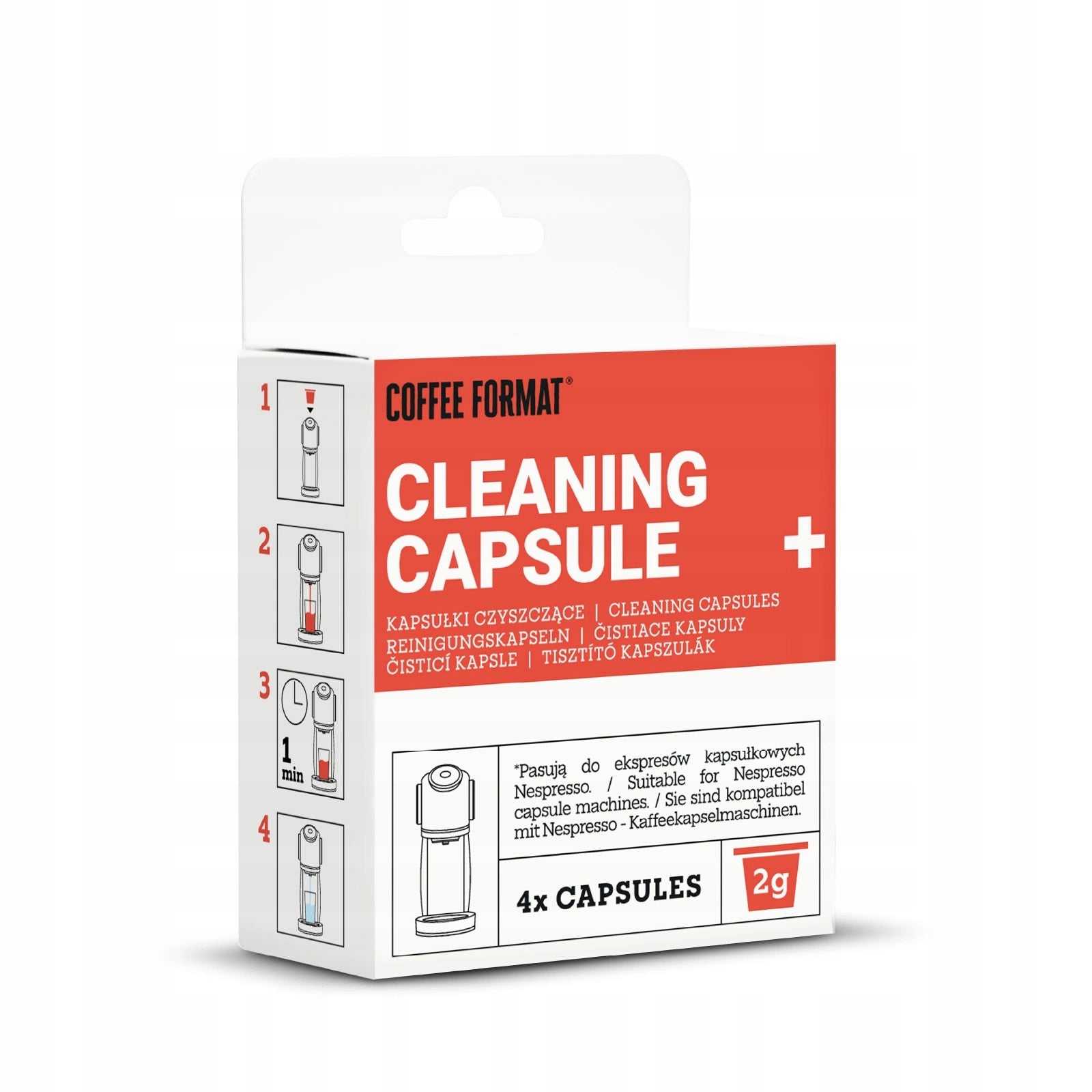Coffee Format 4 x 2g Capsules for cleaning capsule machines