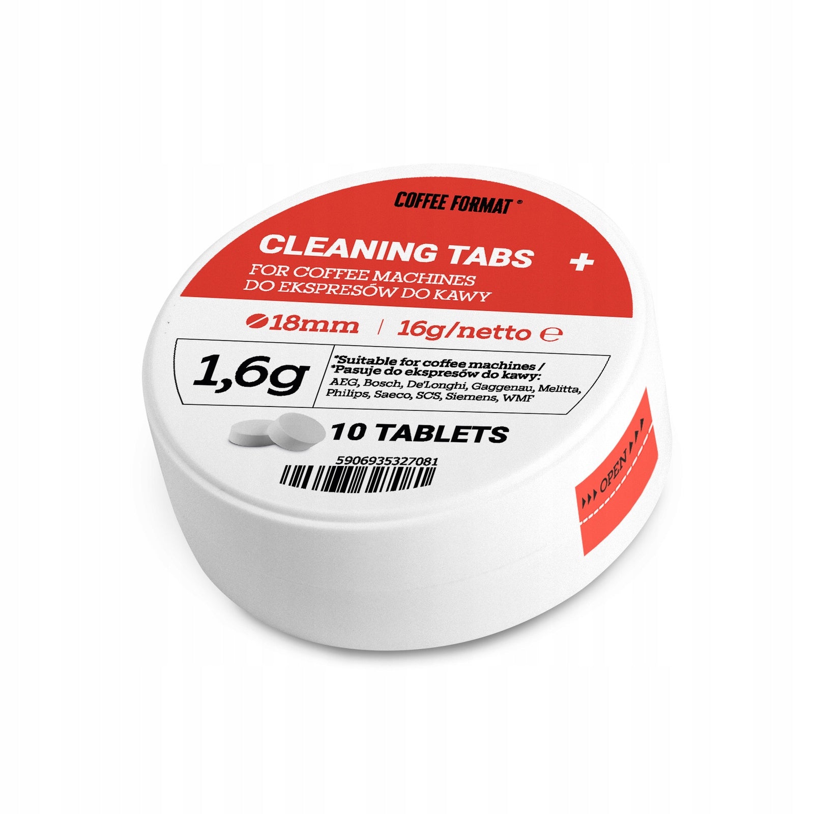 Coffee Format Cleaning Tabs+ 10x1.6g coffee machine cleaning tablets