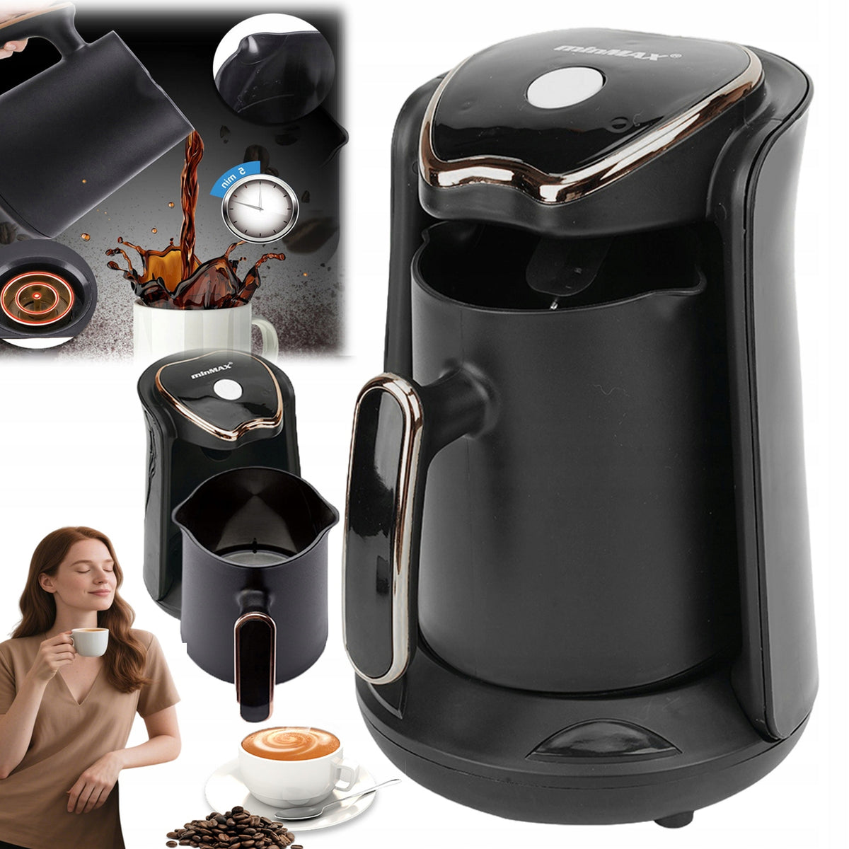 Coffee Maker 600W 5Min Ergonomic Brewing For Beginners And Home