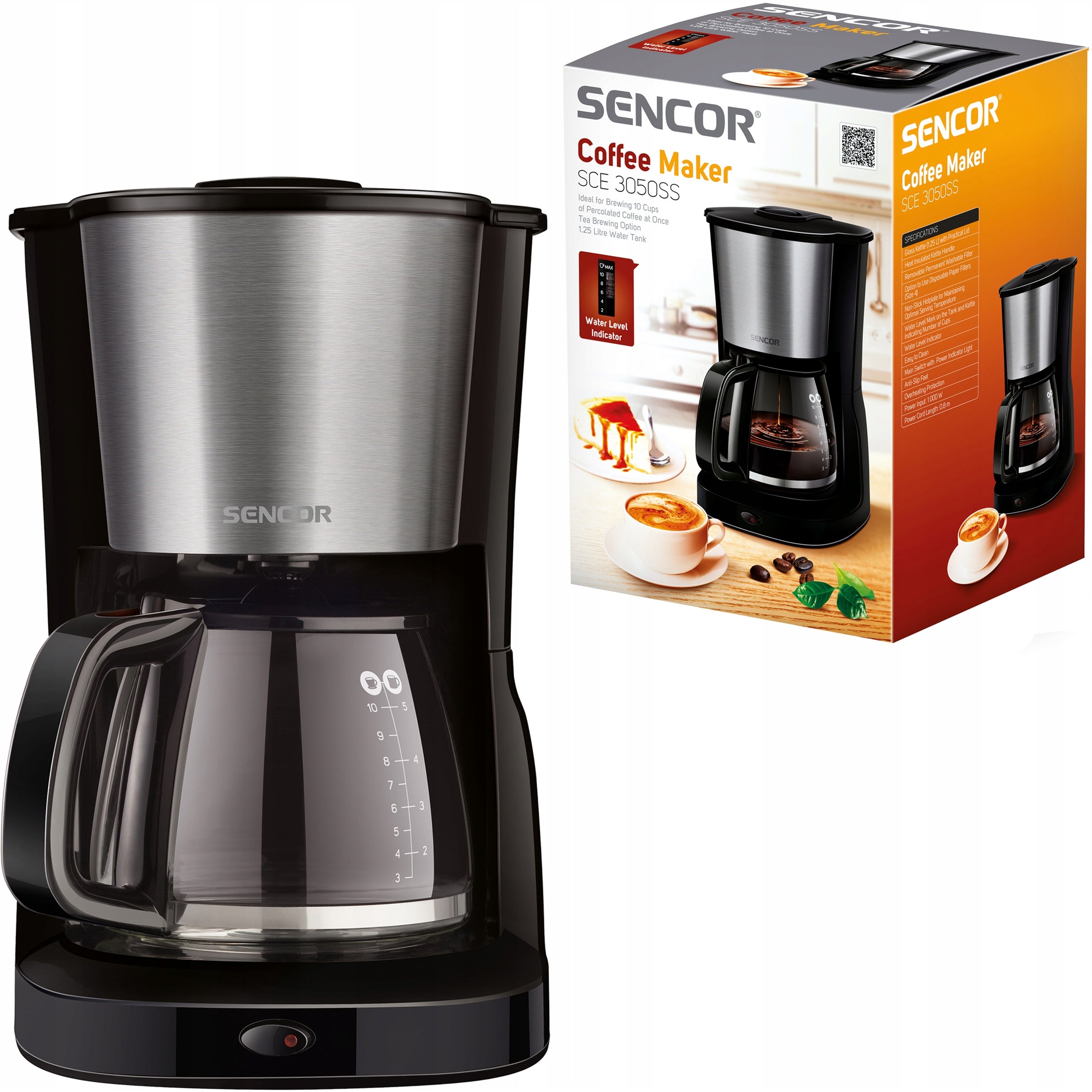Coffee Maker Overflow Sencor SCE 3050SS 1000W EAN (GTIN) 8590669195183