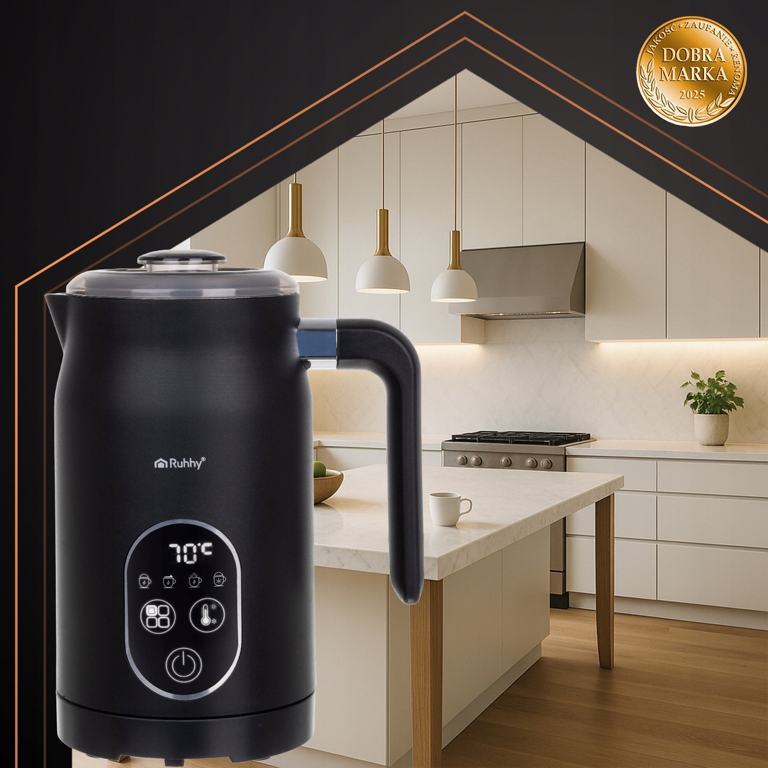 Coffee Milk Foamer Electric Heater 4in1 500W LED 270ml BPA FREE Power supply mains