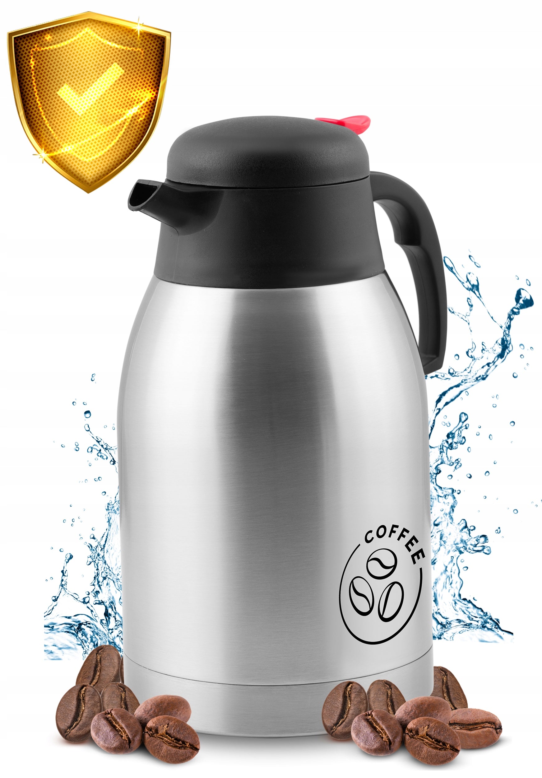 Coffee Pot 2L Vacuum Steel Conference Thermos Lightweight Color silver