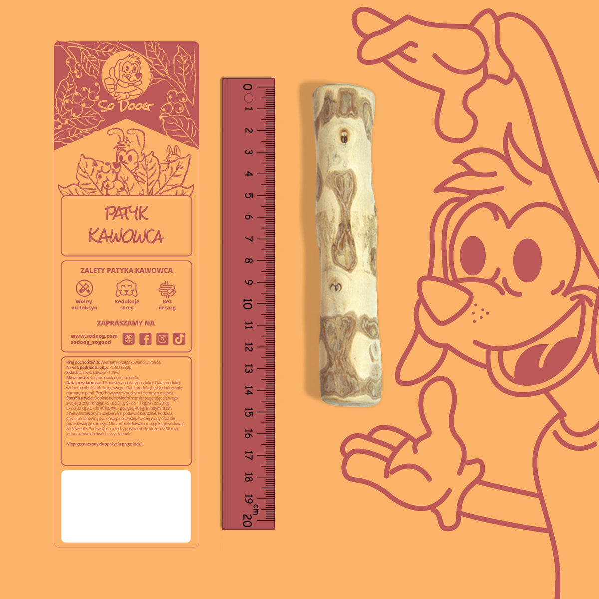 Coffee Wood S up to 50g for Jack Russell - Natural Splinter-Free Teether Packaging status original