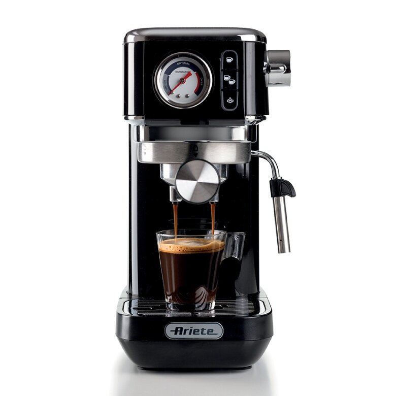 Coffee maker Ariete Perfetto Slim Metal Manometro Moderna 1381/32 Black Brand Ariete