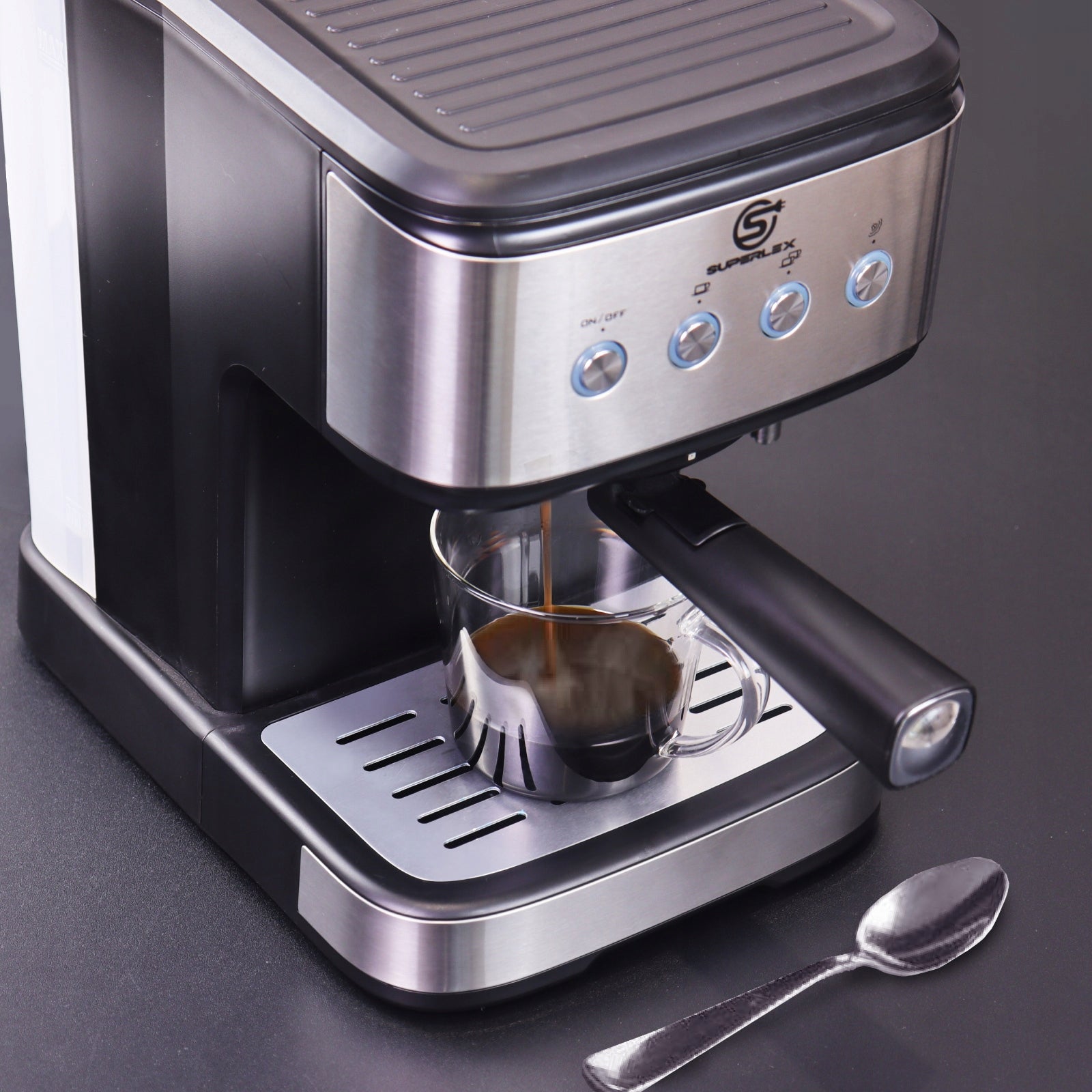 Coffee maker SUPERLEX CM8501FE-GS Black/Silver 1100W 15bar Brand SUPERLEX