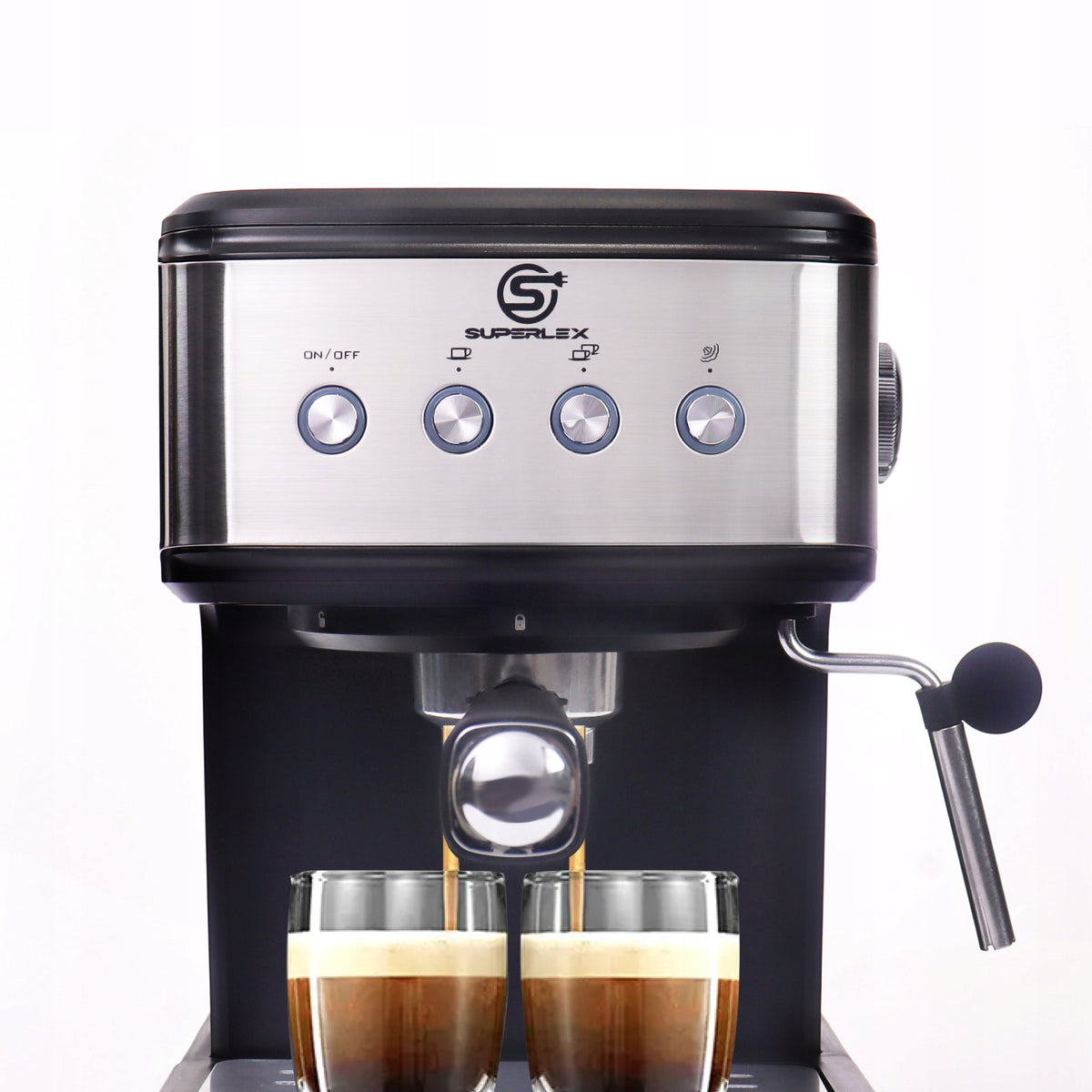 Coffee maker SUPERLEX CM8501FE-GS Black/Silver 1100W 15bar Manufacturer code CM8501FE-GS