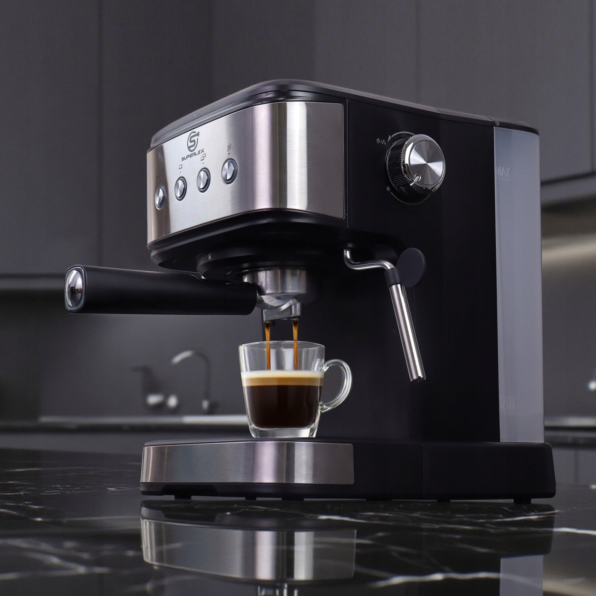 Coffee maker SUPERLEX CM8501FE-GS Black/Silver 1100W 15bar