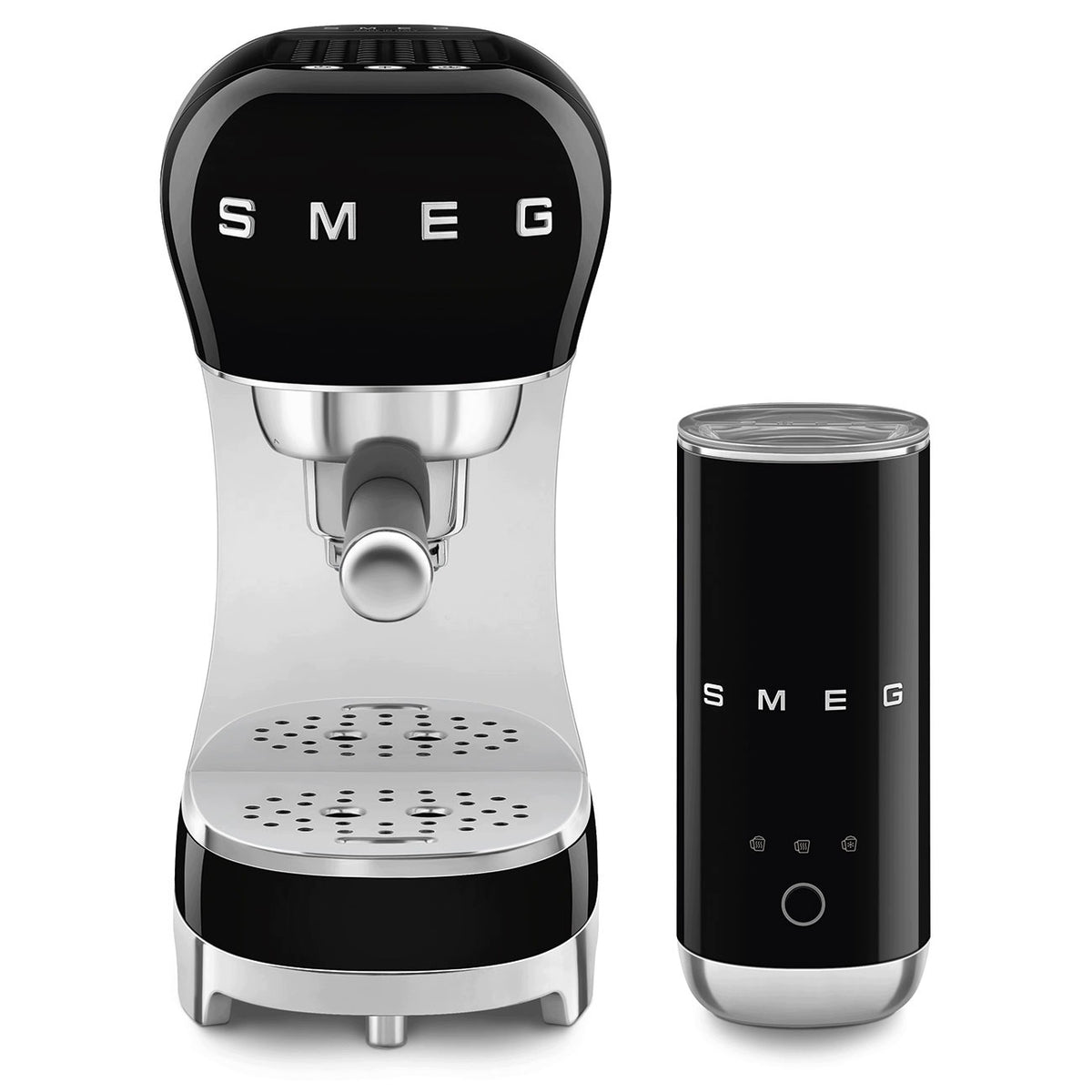 Coffee maker and milk frother set Smeg ECF12BLEU Black