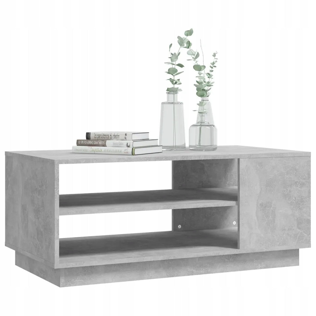Coffee table, grey concrete, 102x55x43 cm Unfolded width 43 cm