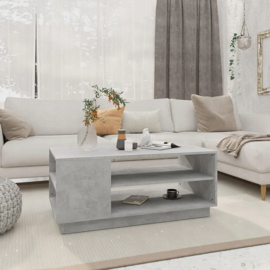 Coffee table, grey concrete, 102x55x43 cm