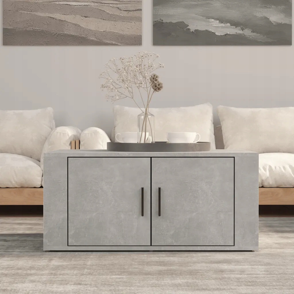 Coffee table, grey concrete, 80x50x36 cm