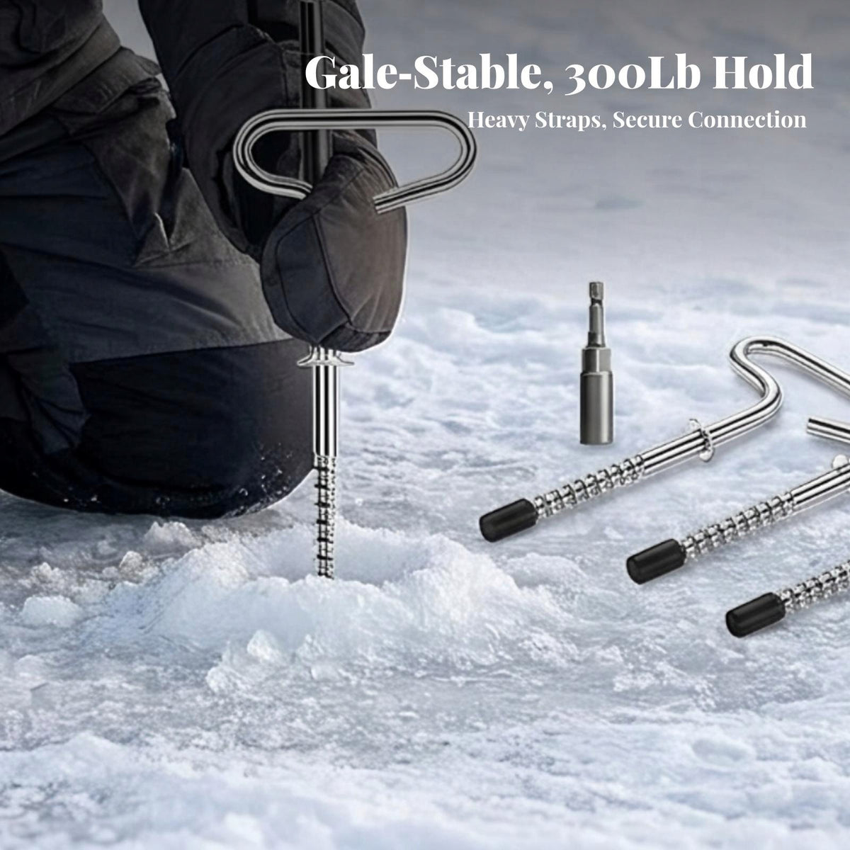 Cold Weather Ice Anchor with Threaded Spike and Installer Tool for Outdoor Manufacturer code 15466185357