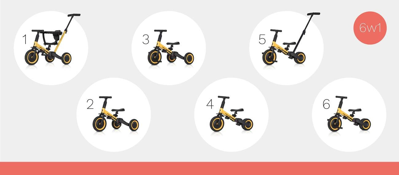 Colibro Tremix UP 6in1| Children's tricycle | running BANANA Frame steel