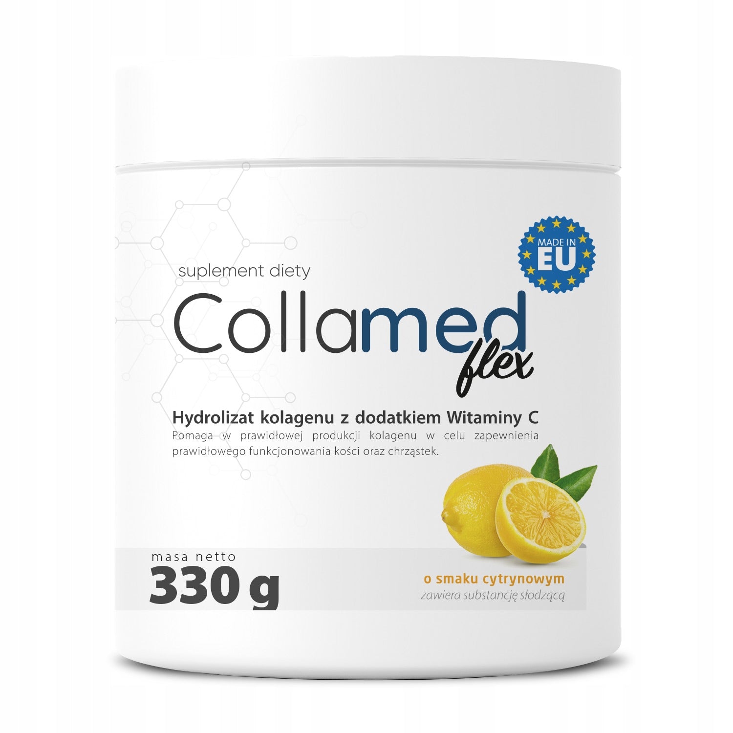 Collagen 10.000 mg type I & III + vitamin C for joints lemon 330 g FLEX Packaging status original