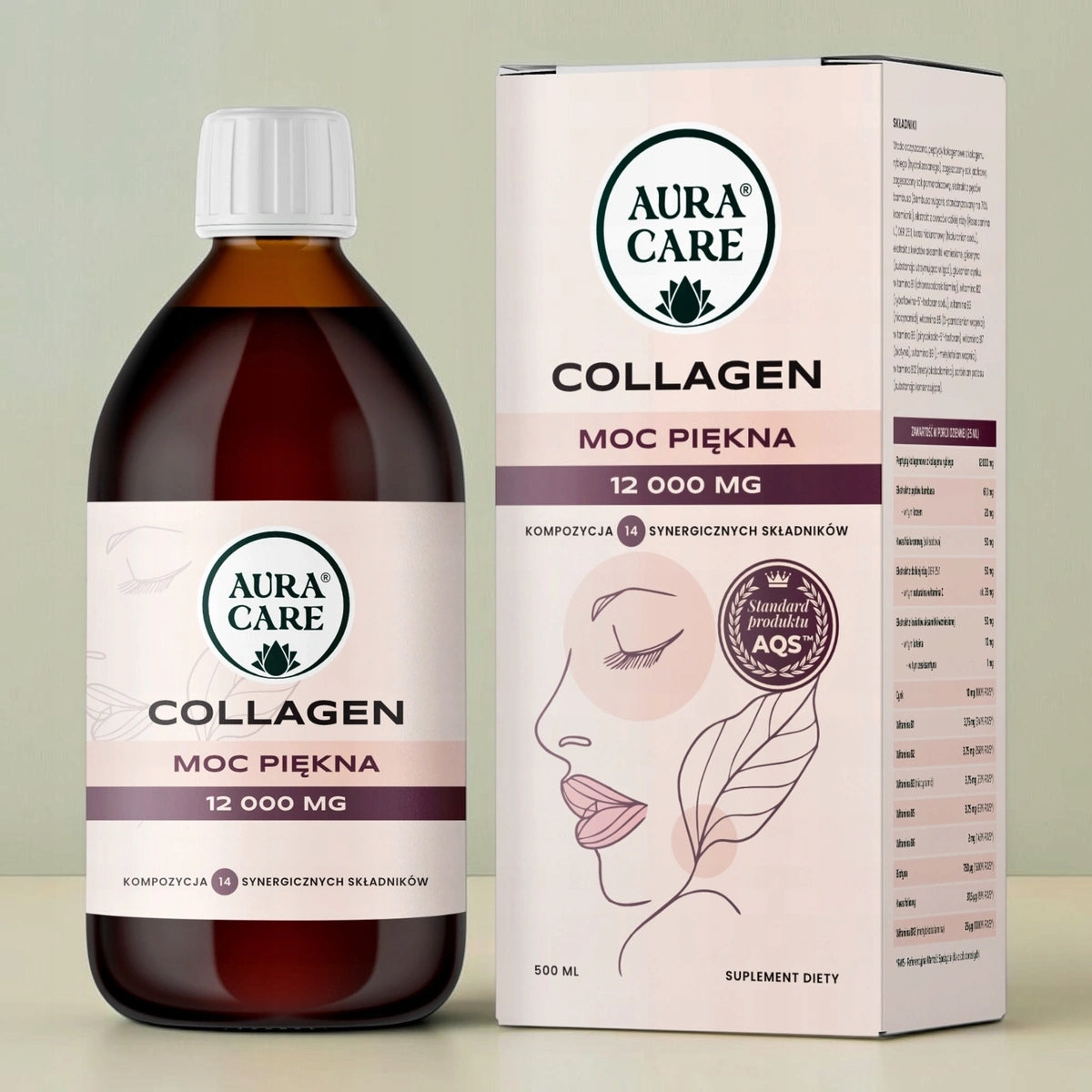 Collagen Aura Care Collagen Power Beauty- vitamins biotin Lutein Zinc 500ml Brand Aura Care