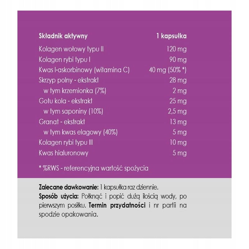 Collagen Complex 50 kaps Panaseus EAN (GTIN) 5907483417347