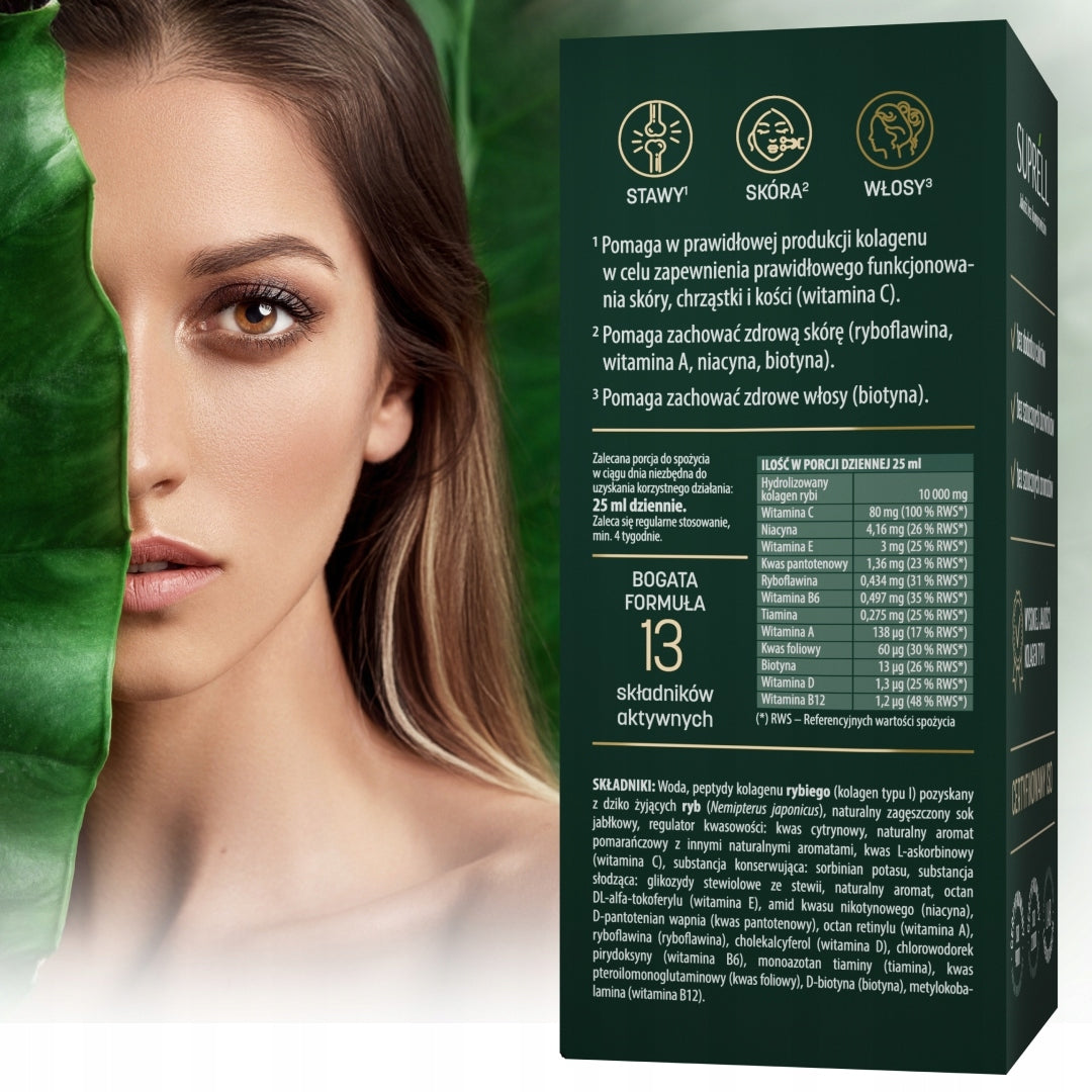 Collagen FISH liquid joint supplement Hair Skin 10000 mg SEA 12 Vitamins 500ml Manufacturer code Marine Collagen w płynie colagen kolagen