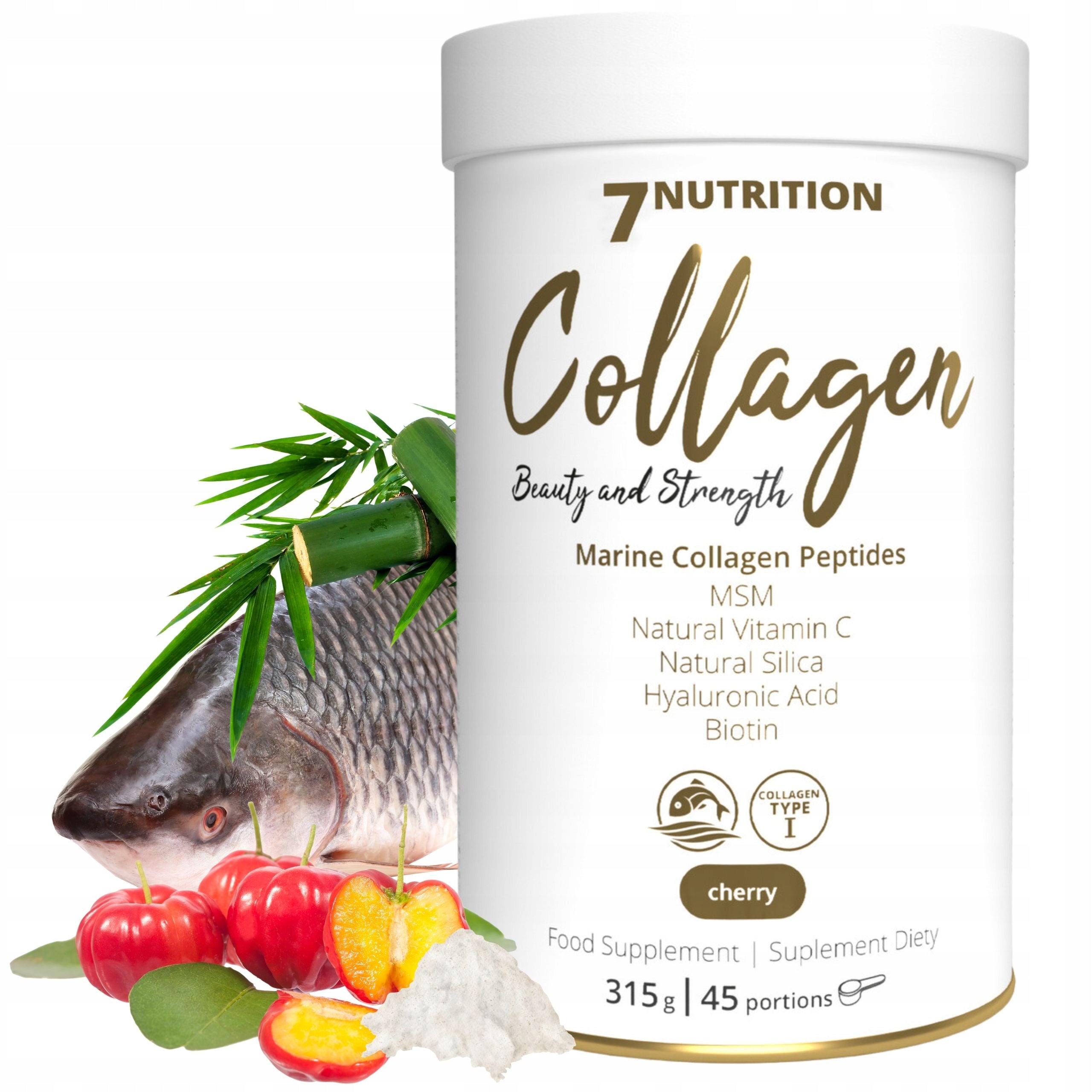 Collagen Fish Hyaluronic Acid Organic Sulfur MSM Biotin Acerola Silicon