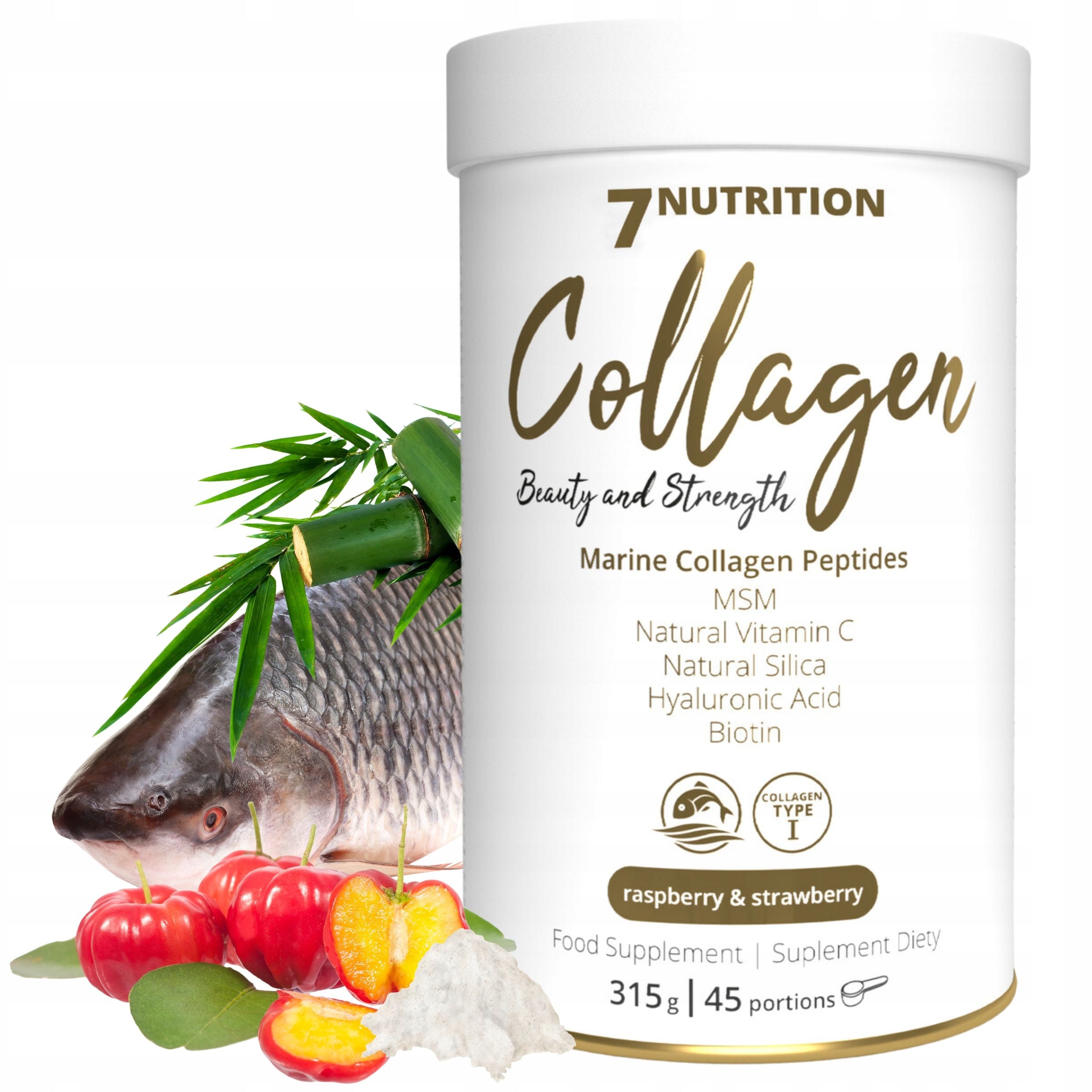Collagen Fish Hyaluronic Acid Organic Sulfur MSM Biotin Acerola Silicon