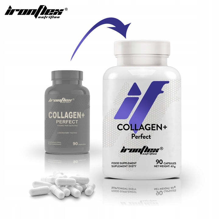 Collagen IronFlex 90 capsules COLLAGEN Beef Hyaluronic Acid + Vitamin C Packaging status original