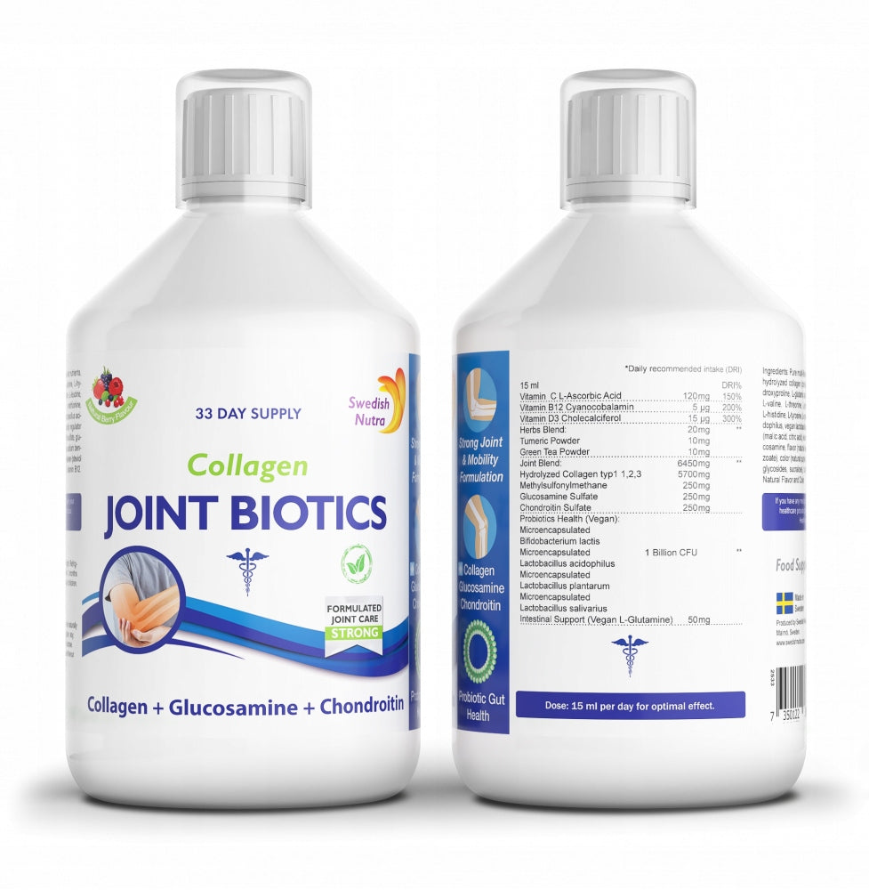 Collagen+Liquid Probiotic Swedish Nutra Joint Biotics 500ml Brand Swedish Nutra