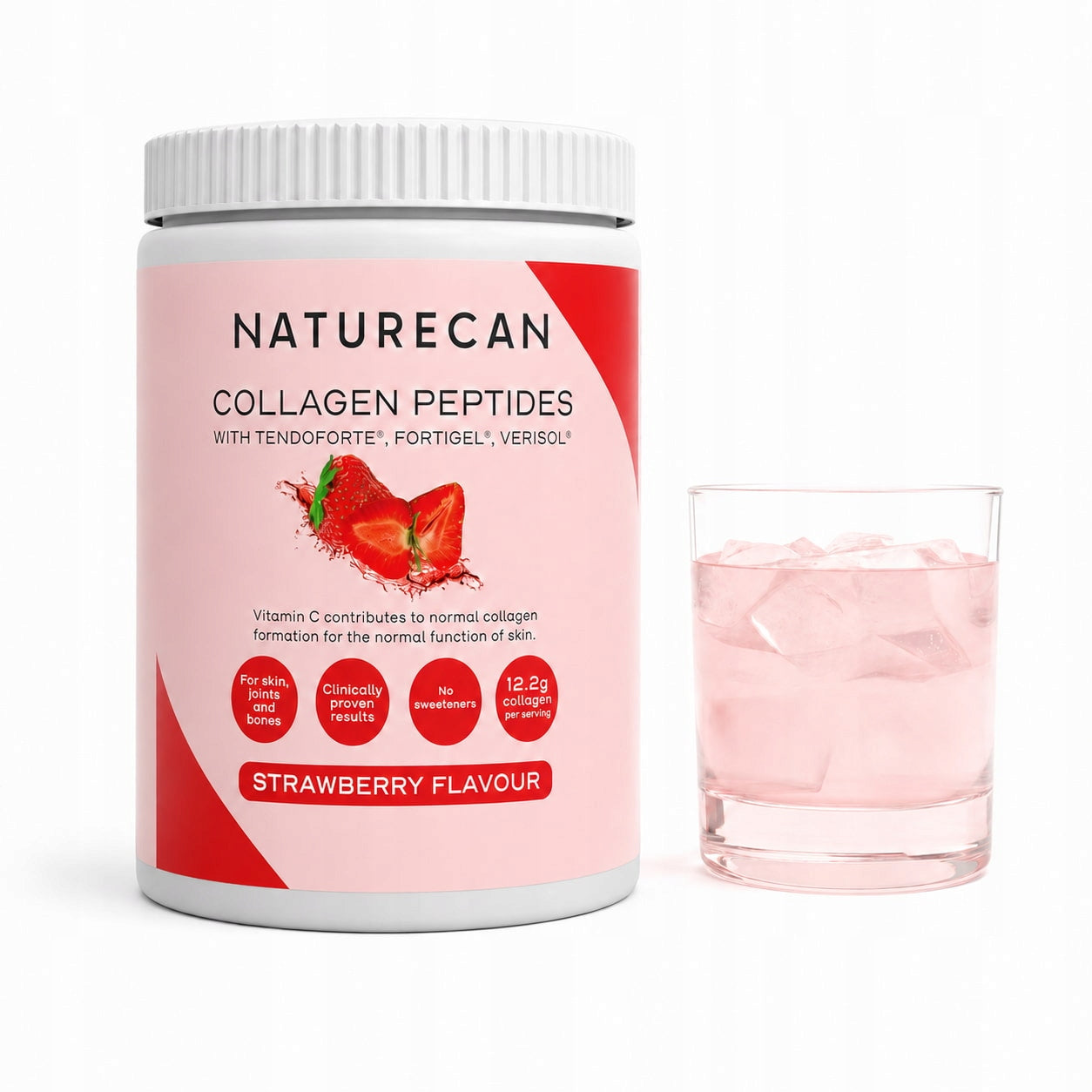 Collagen Peptides Strawberry 600g 12,2g per serving tested CoA Type I III