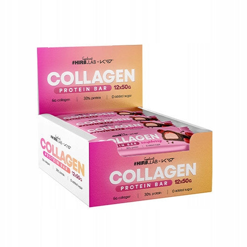 Collagen Protein Bars Hiro.lab 50g Raspberry Packaging status original