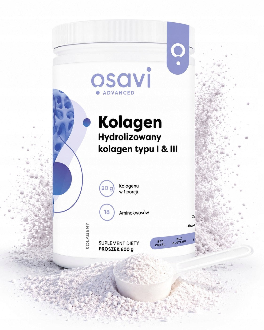 Collagen Type 1 and 3 600g Peptides Skin Hair OSAVI
