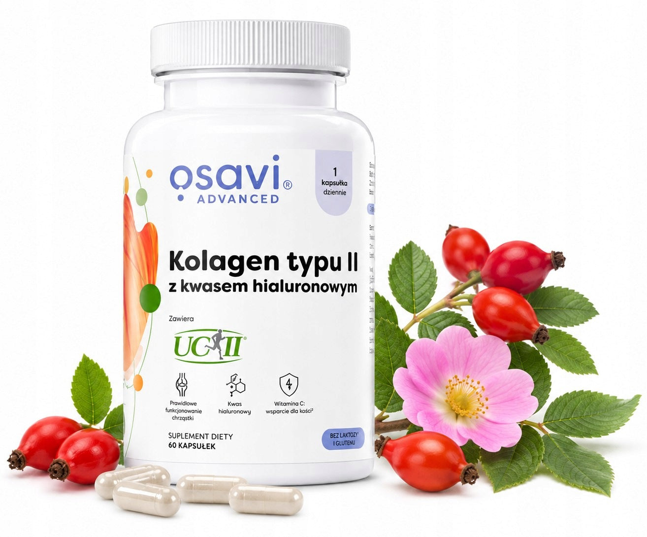 Collagen Type II UC-II Wild Rose Hyaluronic Acid 60 capsules Osavi