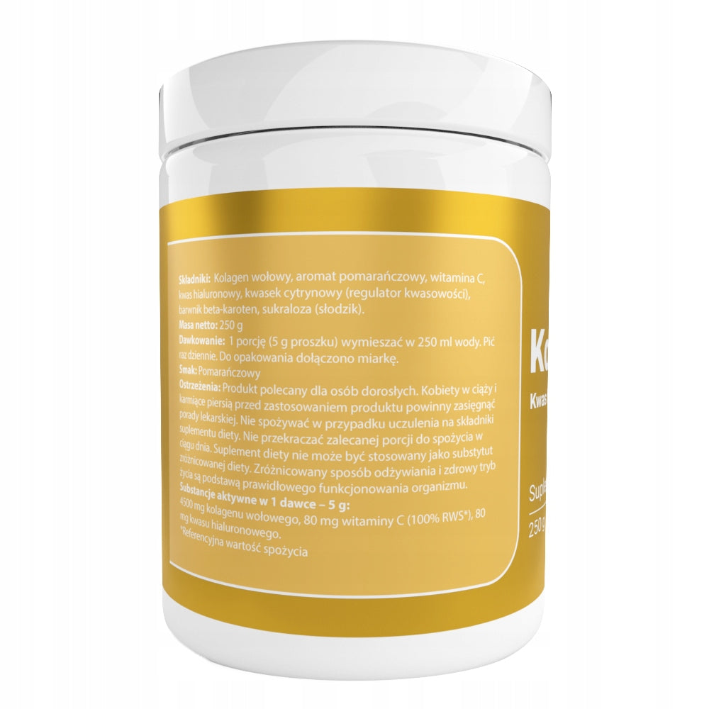 Collagen with Hyaluronic Acid and Vitamin C Orange Flavour 250 g Brand MedFuture